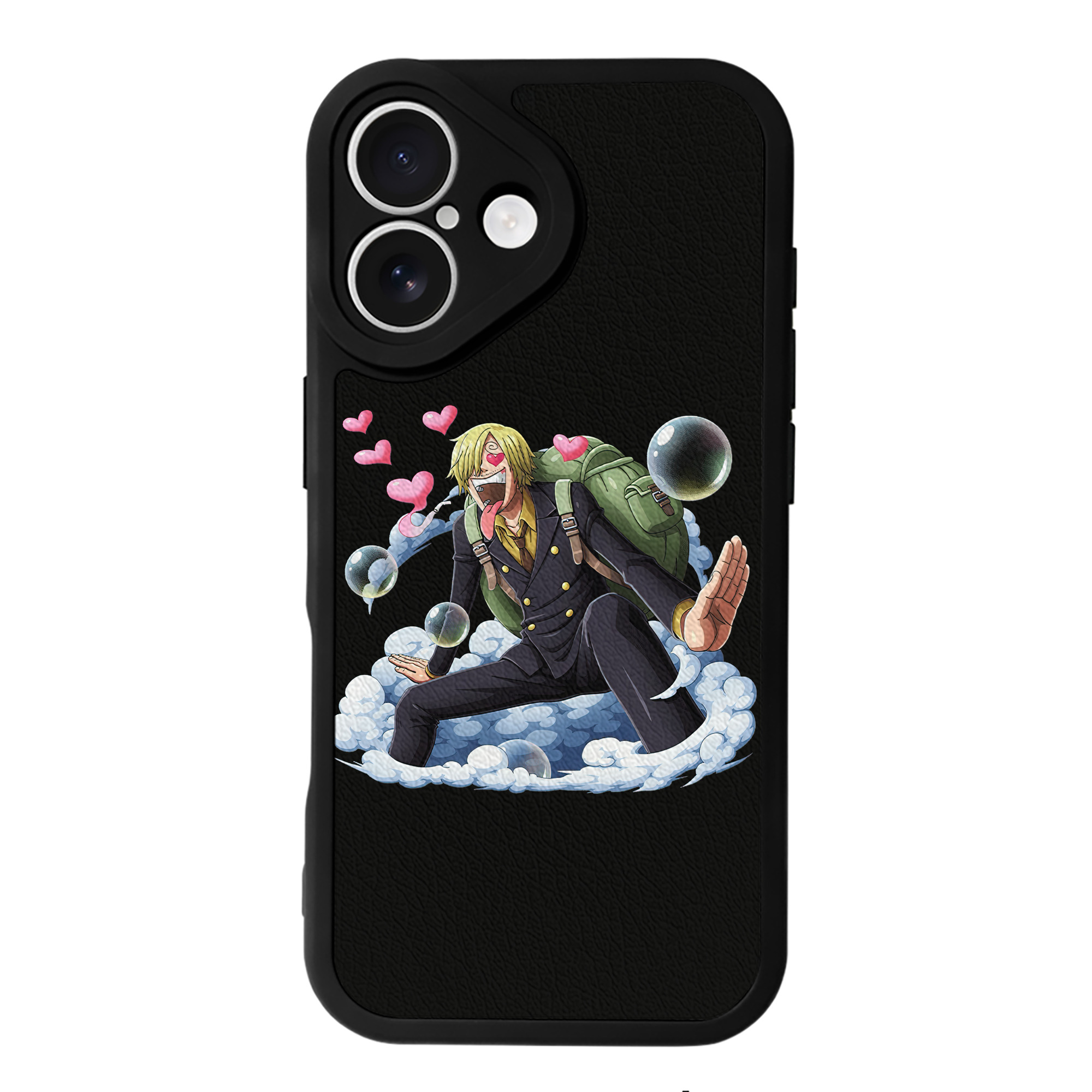 （画像用） ワンピース サンジ ONE PIECE Sanji 【iPhone 16シリーズ対応】シリコンスマホケース（レザー調） 材質：シリコン